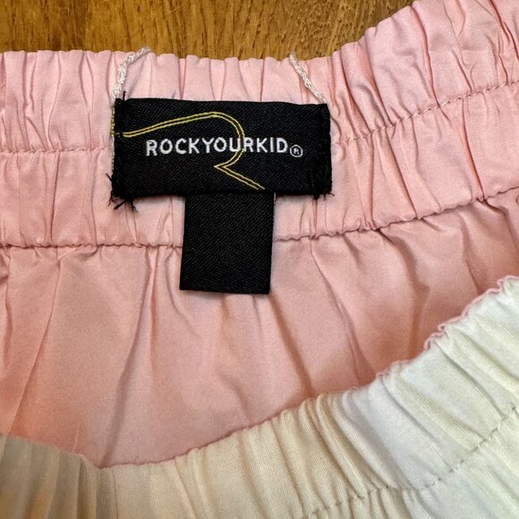 ROCK YOUR BABY Reversible Twirl Skirt Girls 5 5T Pink White RYB Rock Your Kid - Picture 4 of 5